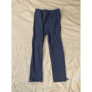 5T HB girl clothes - 1 piece pants | solid blue theme with bow accents